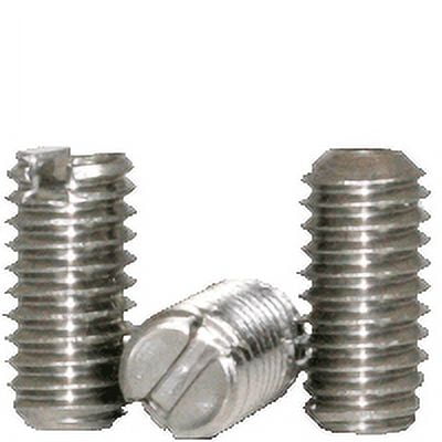 Slotted Socket Set Screws, Cup Point, 1/4-20 x 3/4", Stainless Steel, 18-8, Slotted Drive (Quantity: 100)