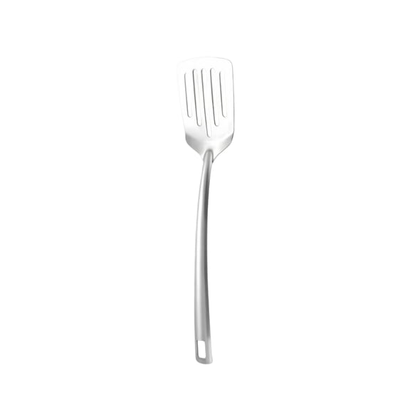 Slotted Spatula, Heavy Duty 14 Inch 304 Stainless Steel Slotted Turner for Cooking Frying Flipping, Ergonomic Heat Resistant Handle Kitchen Tool for Fish Meat Eggs, Professional Chef Grade, Silver