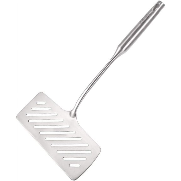 Dishwasher Safe Slotted Turner, Heavy Duty Stainless Steel Flexible Edge Spatula For Kitchen Restaurants, Safe Rust Proof With Ergonomic Grip (Mirror Finish High Heat Resistant)