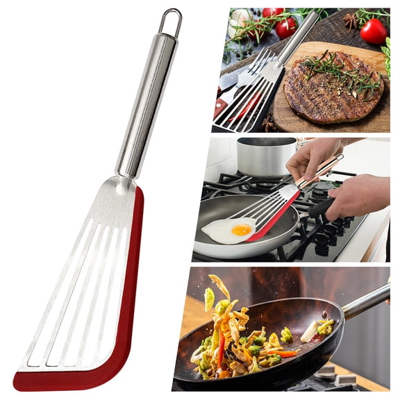 Slotted Spatula Turner Stainless Steel Flexible Fish Turner Nonstick Flipper for Eggs Pancakes Kitchen Cooking Tool