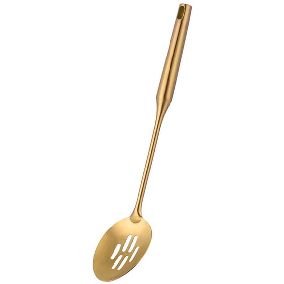 Buy THINGS Non-Stick Stainless Steel Slotted Cooking Spoons,Gold 14.69 inch