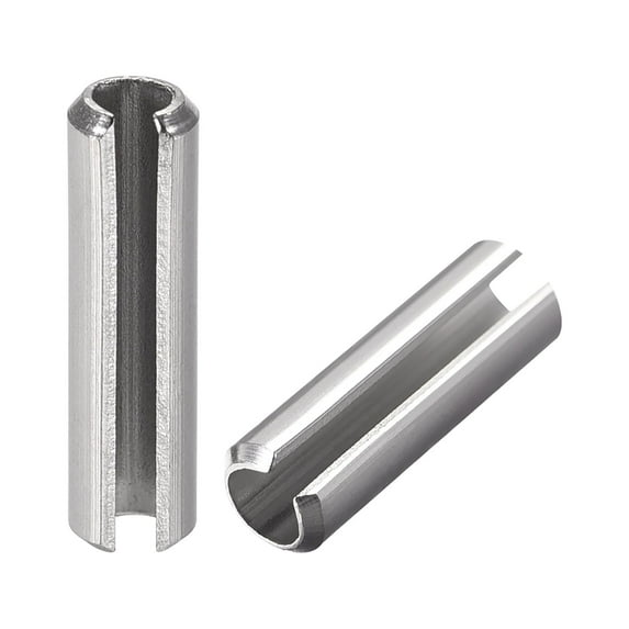 Slotted Spring Pin M5 x 25mm 304 Stainless Steel Split Spring Roll Dowel Pins Plain Finish 10Pcs