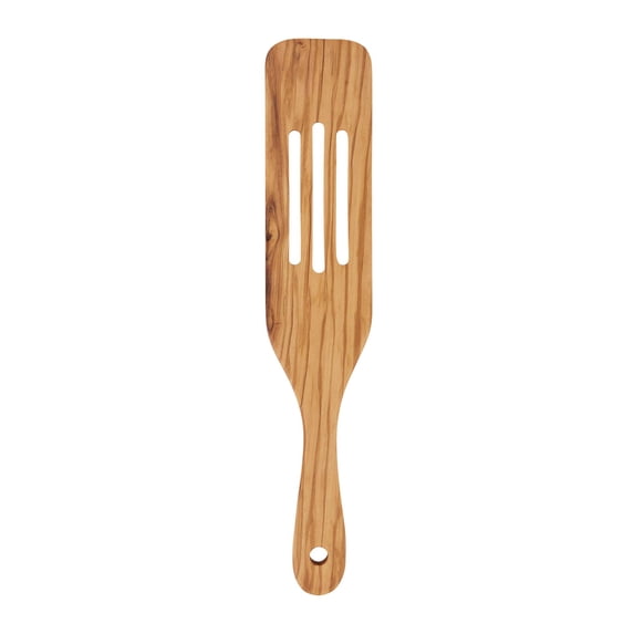 Slotted Spurtle, Italian-Sourced Olive Wood, 2.5x12-inch
