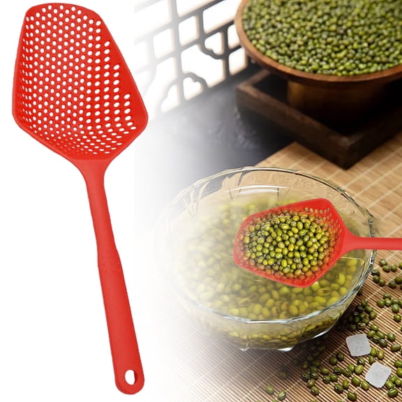 Slotted Turner Verdsylv Nylon Slotted Turner with Holes - Multi-Purpose Heat Resistant Spatula - for Frying, Boiling Pasta & Dumplings - Non-Stick Kitchen Utensil, Nylon Spatula, Red