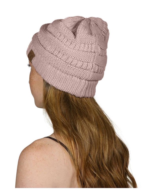Slouch Knit Beanie Cap Hat, Indie Pink