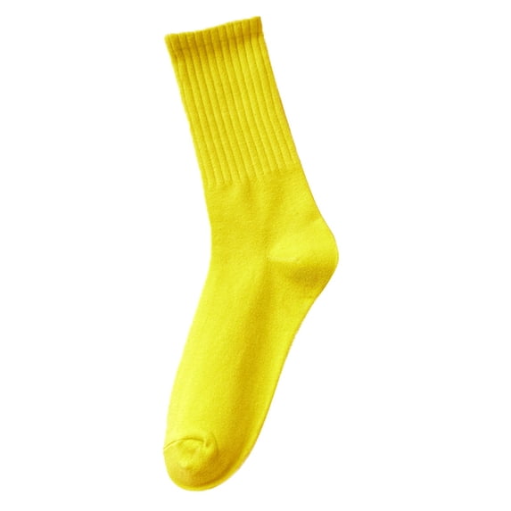 Slouch Sock for Women Under 5$, Yellow Sustainable Fashion Baberdicy Womens Socks Solid Color Socks Colorful Lightweight Cotton Pile Socks Athletic Socks