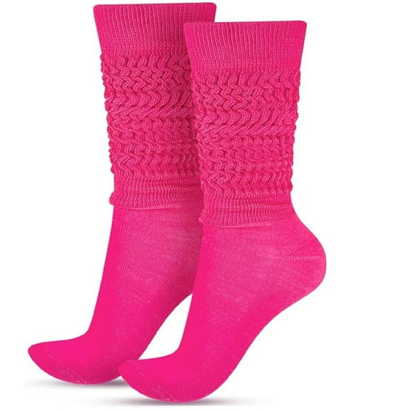 Slouch Socks 80s Neon Knee High Socks for Womens/Girls(Sock Height 13.78-14.96in)