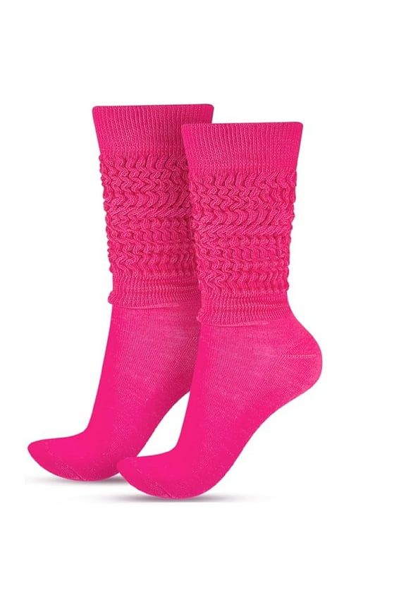 Slouch Socks 80s Neon Knee High Socks for Womens/Girls(Sock Height 13.78-14.96in)