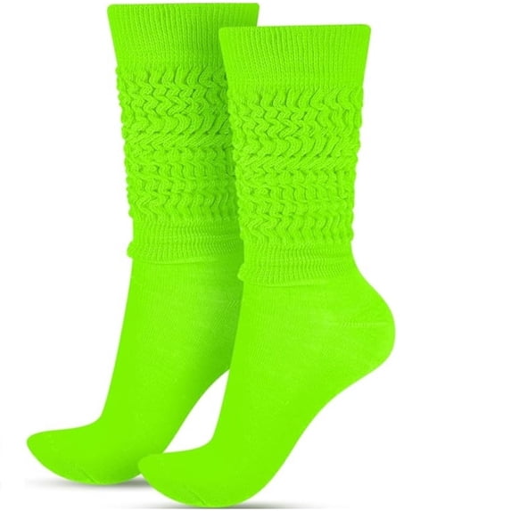 Slouch Socks 80s Neon Knee High Socks for Womens/Girls St. Patrick's Green Socks(Sock Height 13.78-14.96in)
