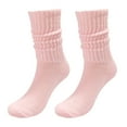 thumbnail image 1 of Slouch Socks for Women Stacked Two Way Knit Sock Soft Polyester Stacked Scrunch Socks with Two-Way Wear Design, Retro Sock Set for Boots Casual Daily Outfits, 1 of 4