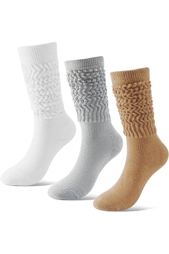 Slouch Socks Women Winter Knee High Scrunch Socks Women,Long Slouchy Scrunchie Boot Socks for Women Girls Size 5-11