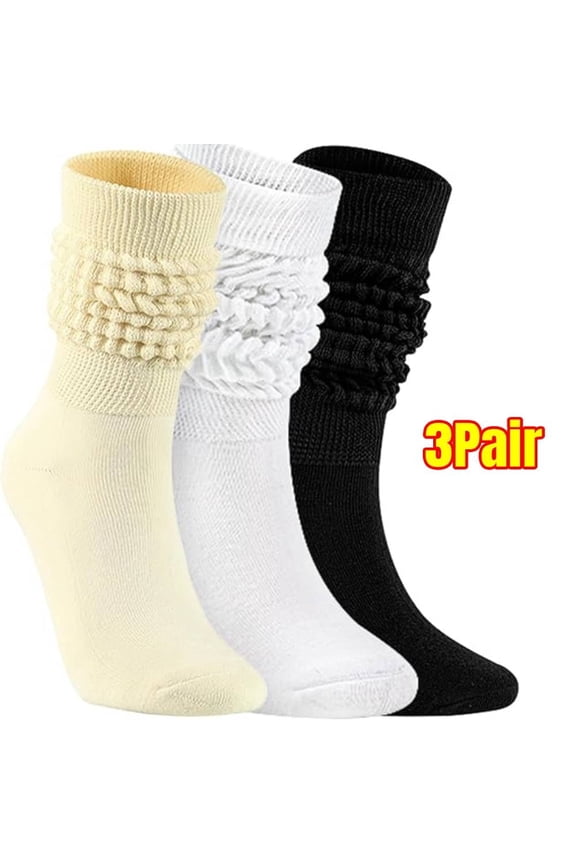 Slouch Socks for Woman 3 Pack Scrunch Socks Soft High Boot Socks Warm Thick Knit Woman Long Socks
