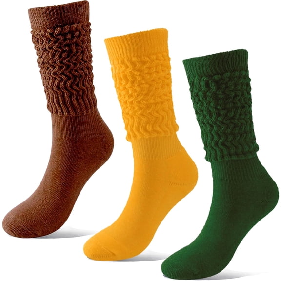 Slouch Socks for Woman,3 Pairs Scrunch Slouchy Socks Women,Long Scrunchy Tube Boot Socks for Women Girls Size