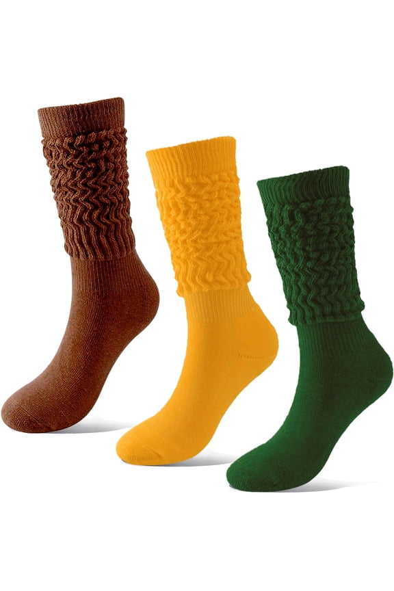 Slouch Socks for Woman,3 Pairs Scrunch Slouchy Socks Women,Long Scrunchy Tube Boot Socks for Women Girls Size