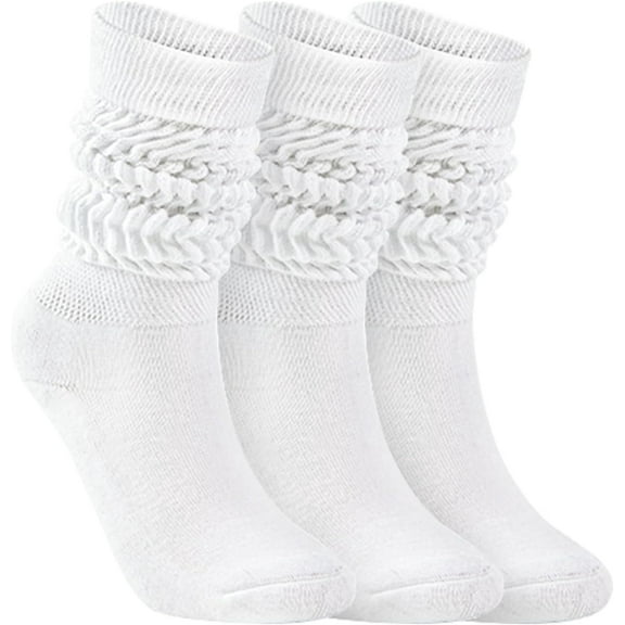Slouch Socks for Woman 3 Pairs Scrunch Socks Soft High Boot Socks Warm Thick Knit Woman Long Socks
