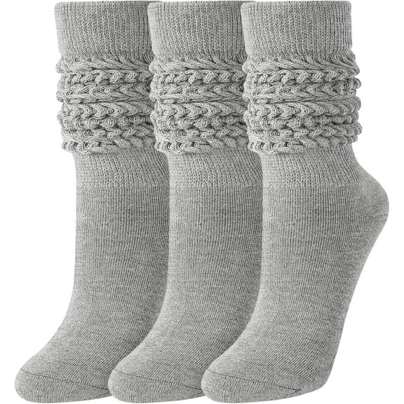 Slouch Socks for Woman 3 Pairs Women Scrunch Socks Extra Long Knee High Slouchy Socks Size 6-11