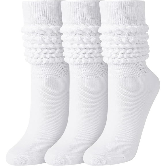 Slouch Socks for Woman 3 Pairs Women Scrunch Socks Extra Long Knee High Slouchy Socks Size 6-11