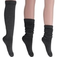 thumbnail image 1 of Slouch Socks for Women Extra Heavy Extra Long Shoe Size 5-10 - (Anthracite, 1 Pair), 1 of 13