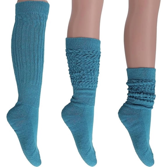 Slouch Socks for Women Extra Heavy Extra Long Shoe Size 5-10 - (Capri, 6 Pair)