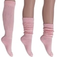 thumbnail image 1 of Slouch Socks for Women Extra Heavy Extra Long Shoe Size 5-10 - (Pink, 1 Pair), 1 of 14