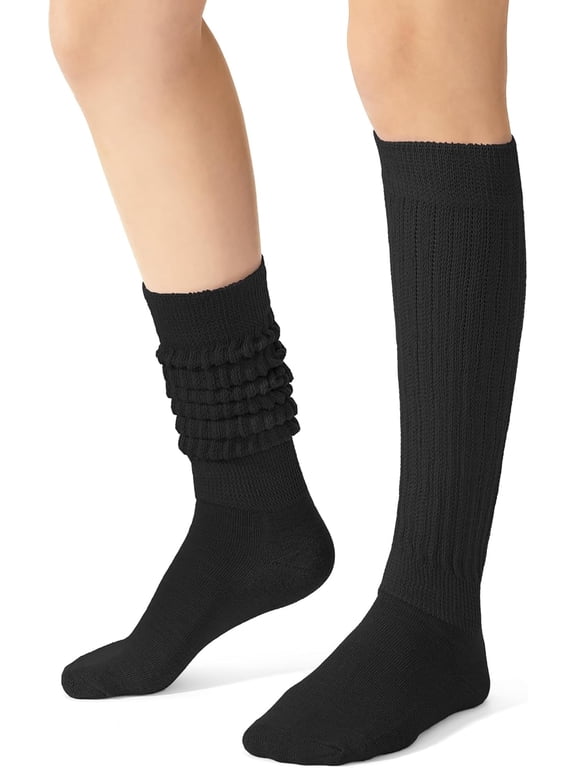 Slouch Socks for Women, Knee High Boot Long Socks, Cotton Tube Socks for Women 1 Pairs