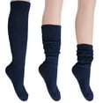 thumbnail image 2 of AWS/American Made Women's Slouch Socks – 3 Pair Pack, Cotton Knee High Scrunch Boot Socks (Retro 80s Cozy) 2 of 6