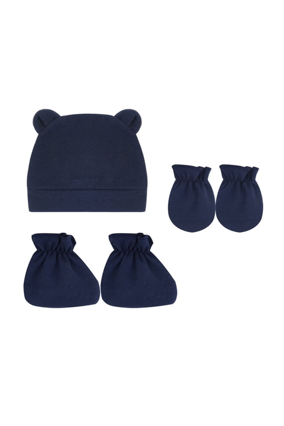 Slouchy Beanie Hat Hats Baby Boys Cotton Beanies Caps HatsBaby Soft Skull Caps HatsFor Baby Boy芒聙聵s 0-12 Months HatsMittens And Socks Set