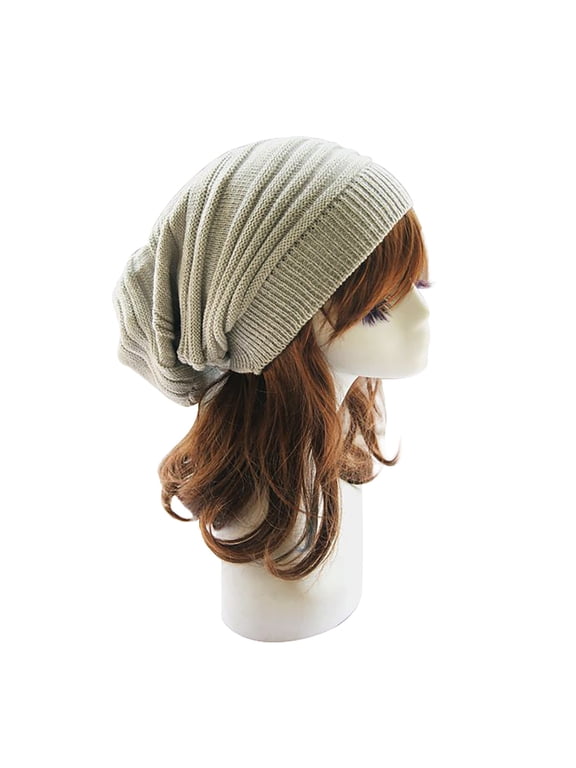 Slouchy Beanie Hat for Men And Women Winter Warm Chunky Soft Oversized Cable Knit Cap Long Baggy Hat Thick Warm Stocking Caps for Cold Weather QURATI