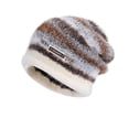 thumbnail image 1 of Slouchy Beanie Hat for Women Colorful Furry Soft Warm Knit Skull Cap Striped Winter Stretch Cute Travel Hat for Cold, 1 of 1