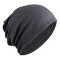 thumbnail image 1 of Slouchy Beanie Stretch Hat Soft Baggy Unisex Loose Hat Chemo Hat Sleep Dark Gray, 1 of 6
