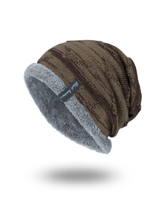 Slouchy Beanie for Men Winter Hats for Guys Cool Beanies Mens Lined Knit Warm Thick Skully Stocking Binie Hat