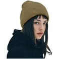 thumbnail image 1 of Slouchy Beanie for Men and Women Classic Cuffed Beanies Solid Colors Knitted Caps Khaki, 1 of 6
