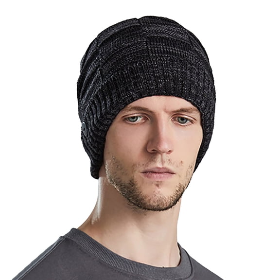 Slouchy Beanies for Women Chemo Headwear Ribbed Crossed Chunky Cable Knit Snow Ski Skull Cap Knitting Skull Beanies Warm Fleece Lined Fun Daily Wear Black One Size