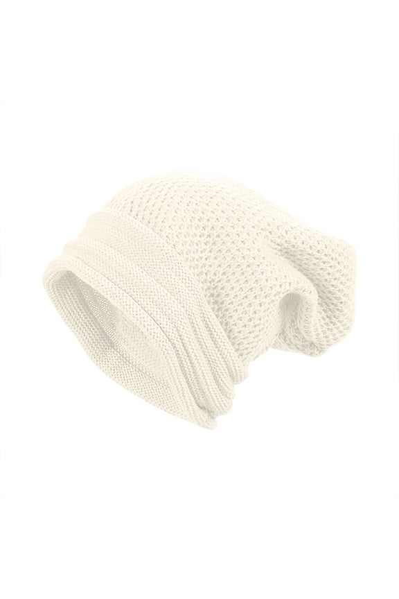 Slouchy Beanies for Womens Mens Winter Soft Chunky Knit Hats Ladies Skull Beanie Cold Weather White