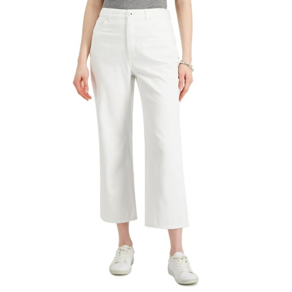 Slouchy-Fit High-Rise Cropped Jeans Bright White 4