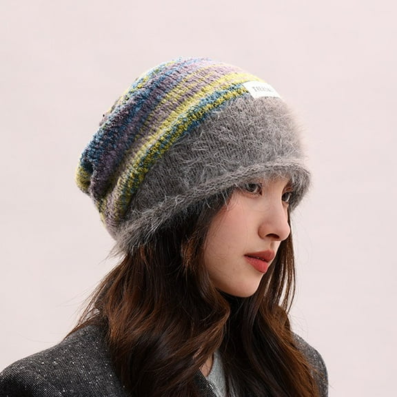 Slouchy Knit Beanie Hat for Women Girls, Winter Soft Warm Ladies Wool Knitted Skull Beanies Cap