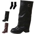 thumbnail image 1 of Slouchy Mid Calf Boots for Women,Fold over Boots,Slouchy Knee High Boots, 1 of 7