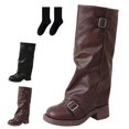 thumbnail image 1 of Slouchy Mid Calf Boots for Women,Fold over Boots,Slouchy Knee High Boots, 1 of 7