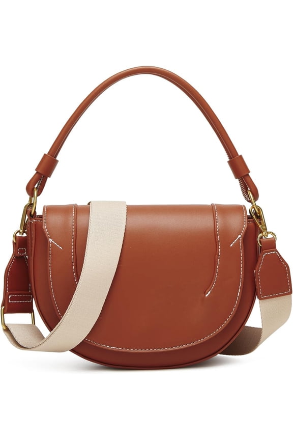 Slouchy PU Leather Crescent Hobo Bags Women Trendy Saddle Crossbody Purse Satchels Bag Top-handle Tote Handbag