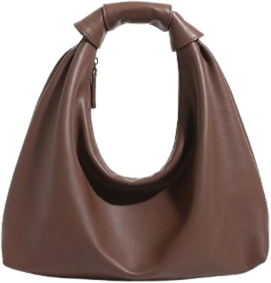 Slouchy PU Leather Underarm Shoulder Bag Women Hobo Bags Trendy Crescent Satchels Crossbody Phone Purse Tote Handbag 2024
