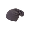 thumbnail image 1 of Slouchy Ribbed Design Beanie, Grey, 1 of 2