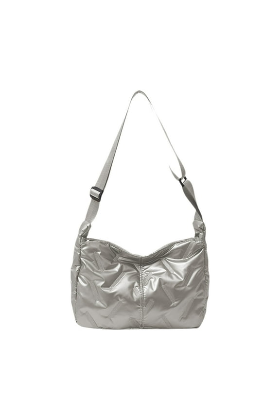 Slouchy Satchel 11.81x7.87x3.93in PU Soft Shoulder Bag Black Silver Relaxed Tote Handbag Casual Structured Everyday Purse Lightweight Crossbody Work to Weekend Versatile Tote