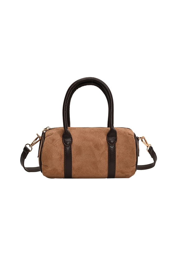 Slouchy Shoulder Bag,Brown Shoulder Bag,Leather Shoulder Bag,Shoulder Bags For Women,Nylon Shoulder Bag,Handle Bag Faux Suedes Purse Tote Bag Bostons Barrel Bag For Women Ladies(Brown)