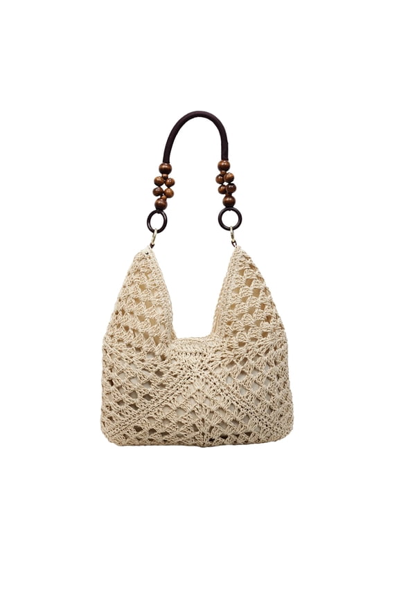 Slouchy Shoulder Bag Large Capacity Weaving Craft Handbag for Daily Travel Commute