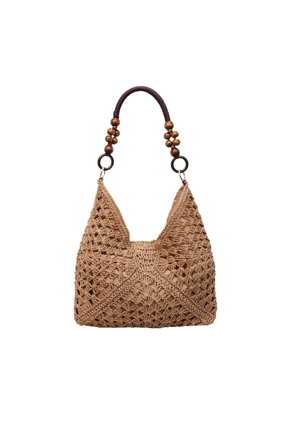 Slouchy Shoulder Bag Large Capacity Weaving Craft Handbag for Daily Travel Commute