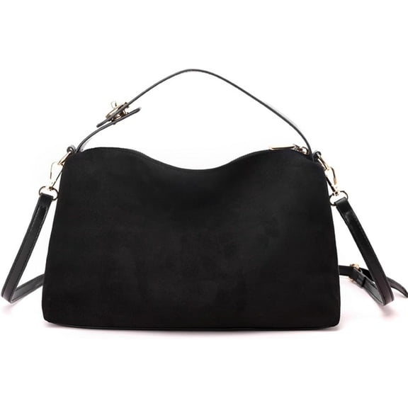 Slouchy Shoulder Bag Suede Soft Hobo Crossbody Bag with Adjustable Retro Y2K Shoulder Purse Vegan Handbag