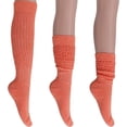 thumbnail image 1 of Slouchy Socks for Women Pack 3 Pairs Cotton Shoe Size 5 to 10 - Peach, 1 of 11
