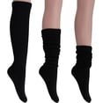 thumbnail image 1 of Slouchy Socks for Women Pack 3 Pairs Cotton Shoe Size 5 to 10 - Black, 1 of 14