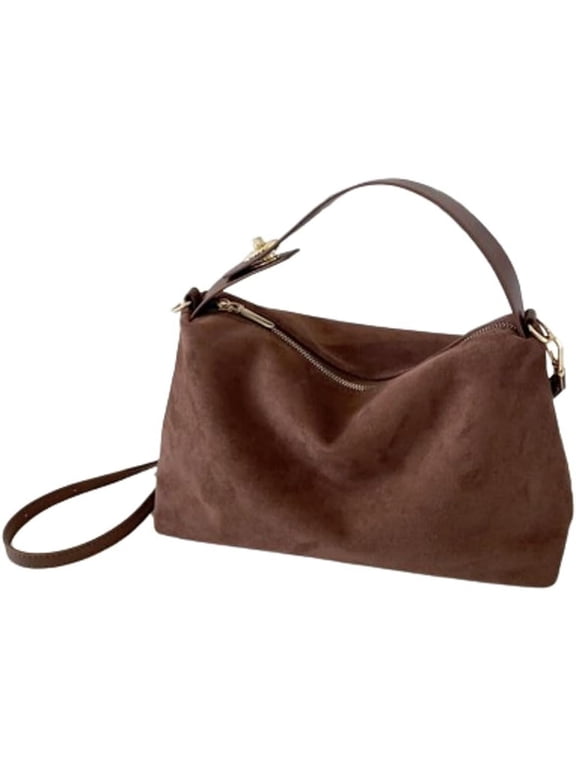 Slouchy Suede Cloud Hobo Bags Women Satchels Shoulder Bag Crossbody Phone Purse Trendy Top-handle Tote Handbag