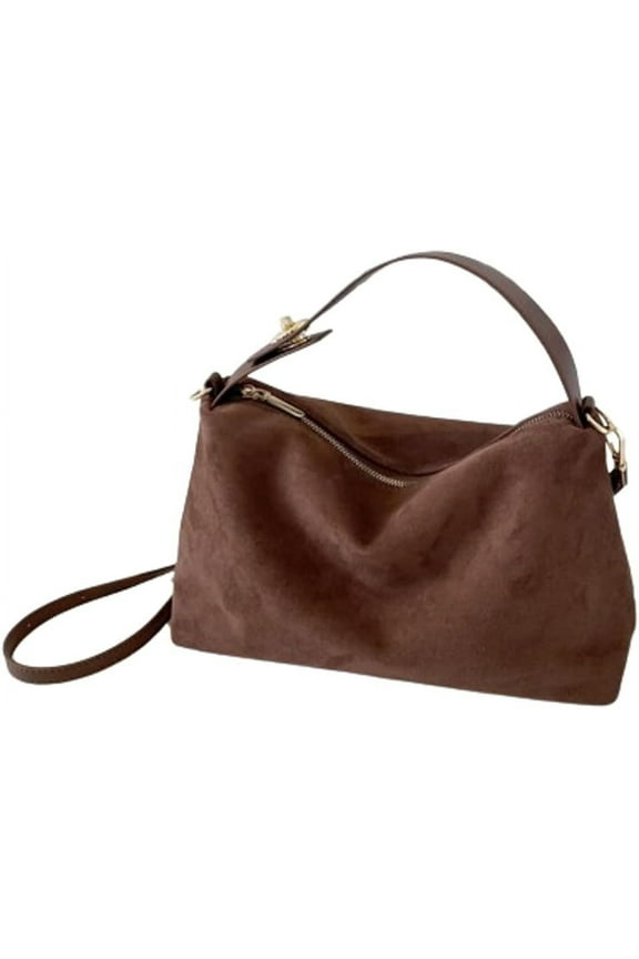 Slouchy Suede Cloud Hobo Bags Women Satchels Shoulder Bag Crossbody Phone Purse Trendy Top-handle Tote Handbag